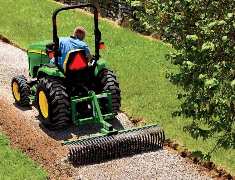 Frontier™ LR20L Series Landscape Rake in use