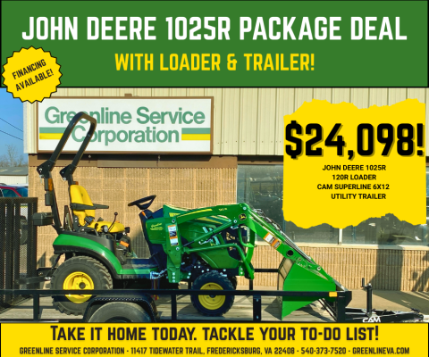 John Deere 1025R Tractor Package Deal at Greenline Service Corp - Fredericksburg, Virginia